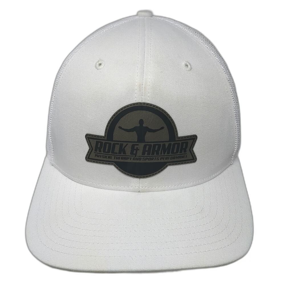 Richardson Trucker Hat White OSFM Rock & Armor Physical Therapy Mesh Snapback